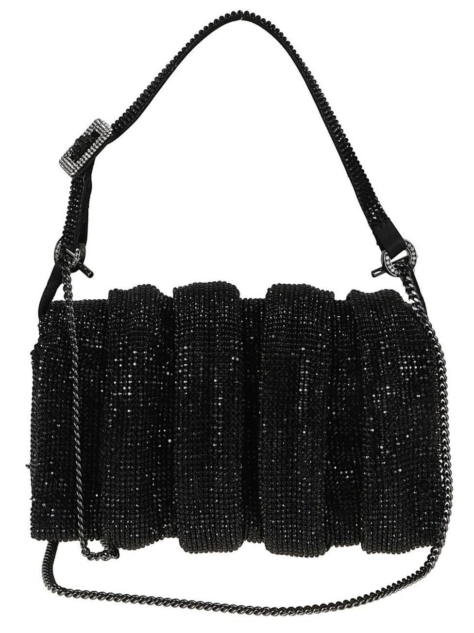 Metal Mesh And Silk Satin Shoulder Bag