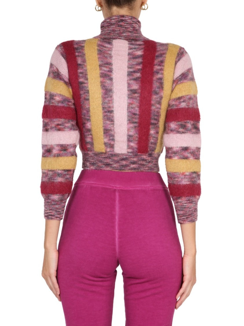 High Neck Cropped Shirt