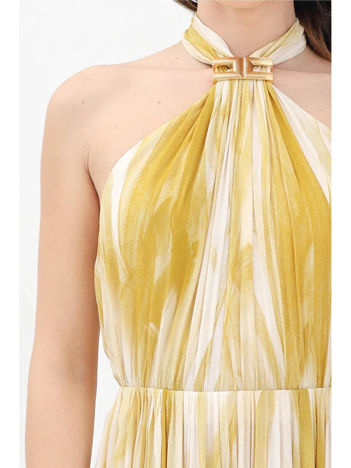 Curry Viscose Voile Long Dress