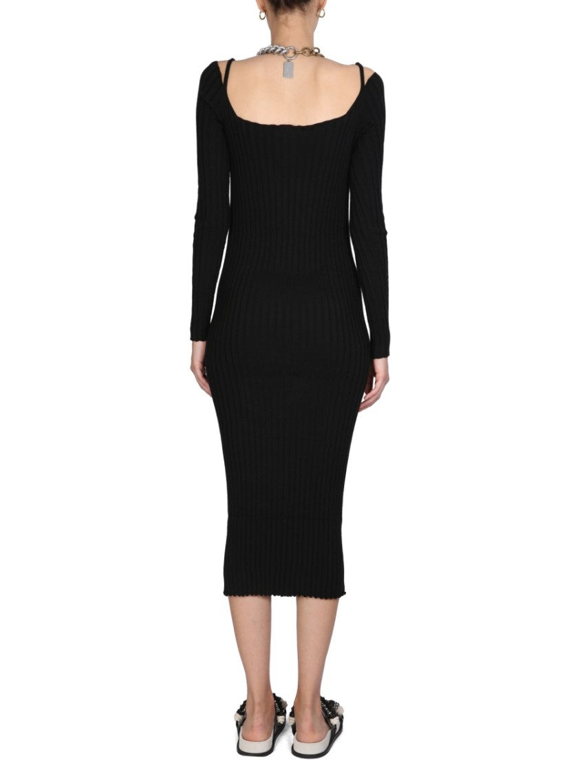 Ribbed Knit Midi Dress