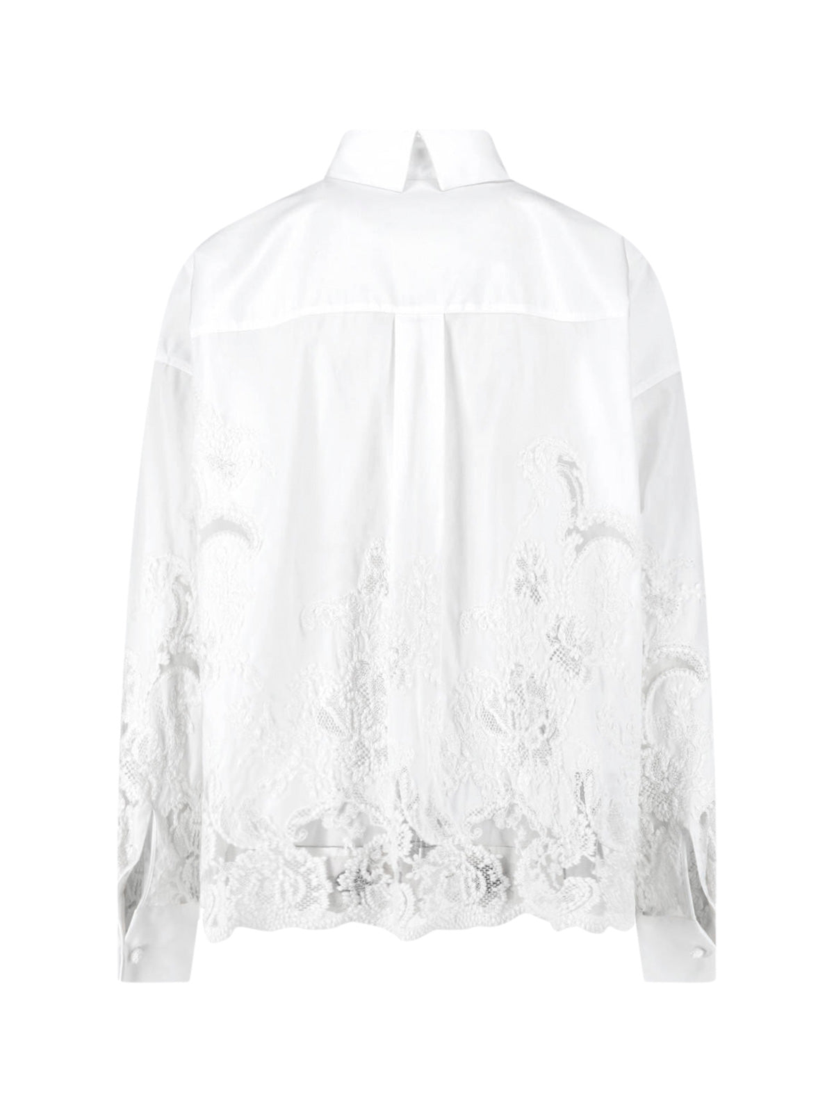 White Intricate Lace Detail Cotton Blouse
