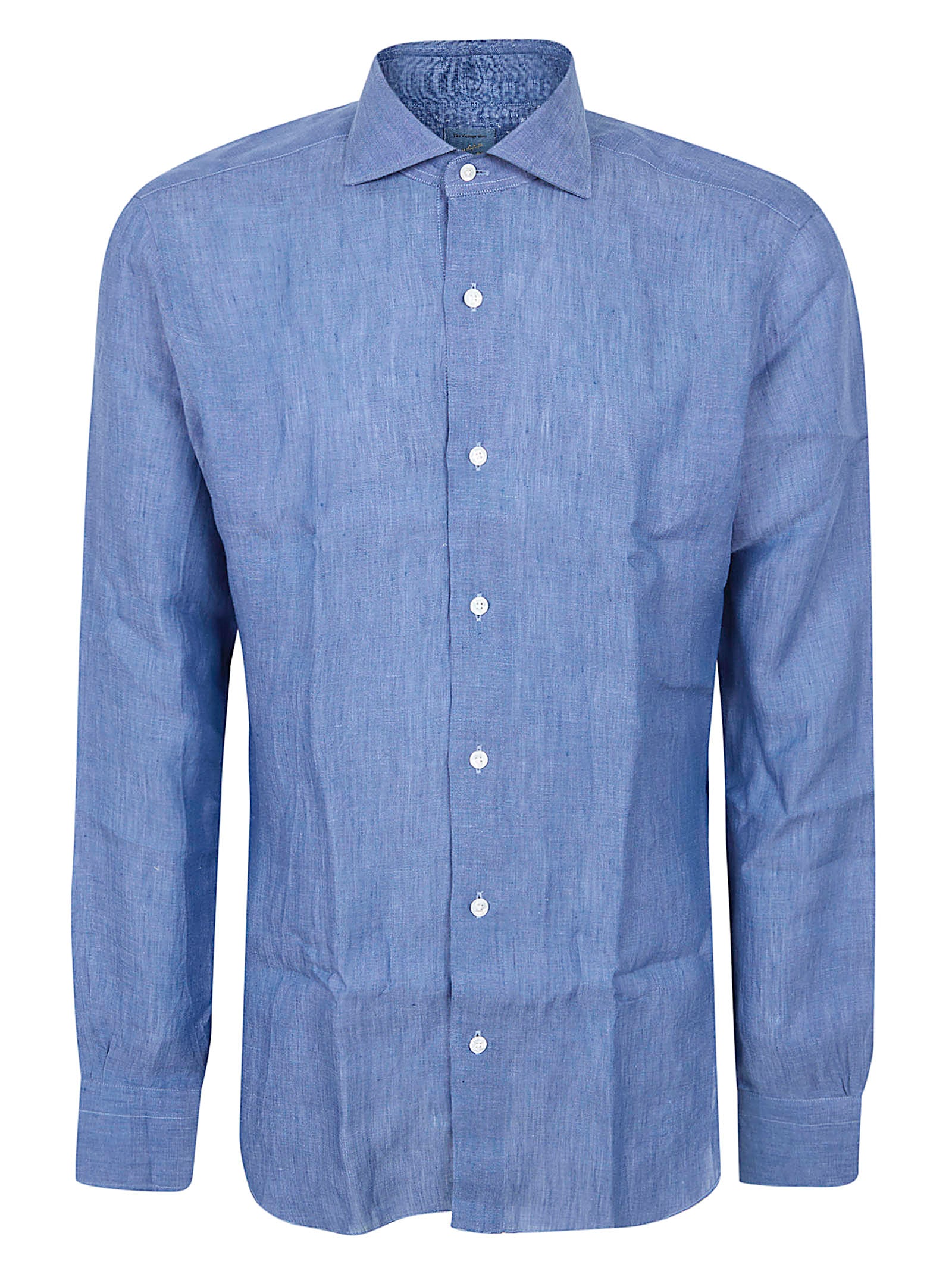 Long Sleeve Blue Linen Shirt