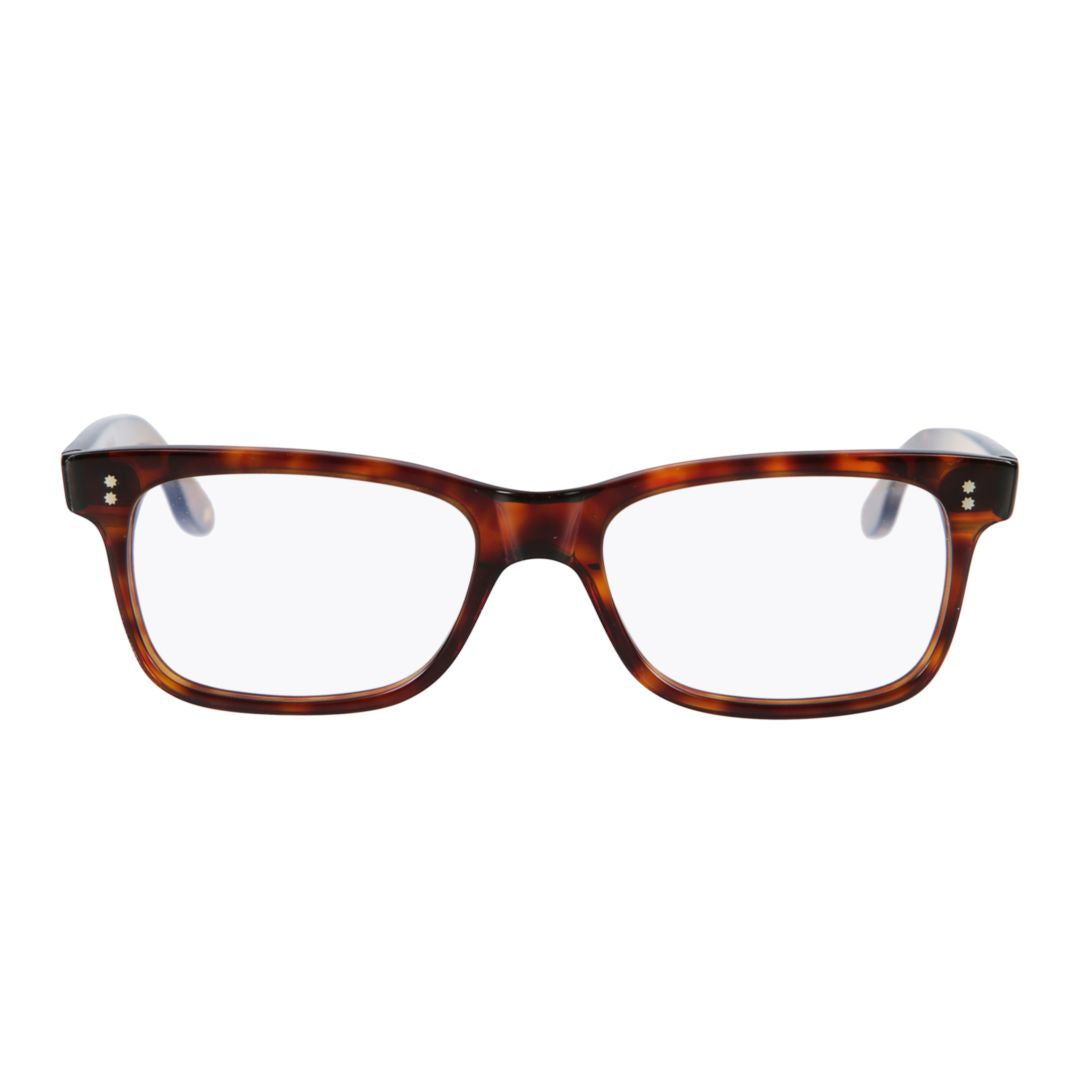 Viko Rectangular Tortoiseshell Frame Eyeglasses with Metallic Rivets