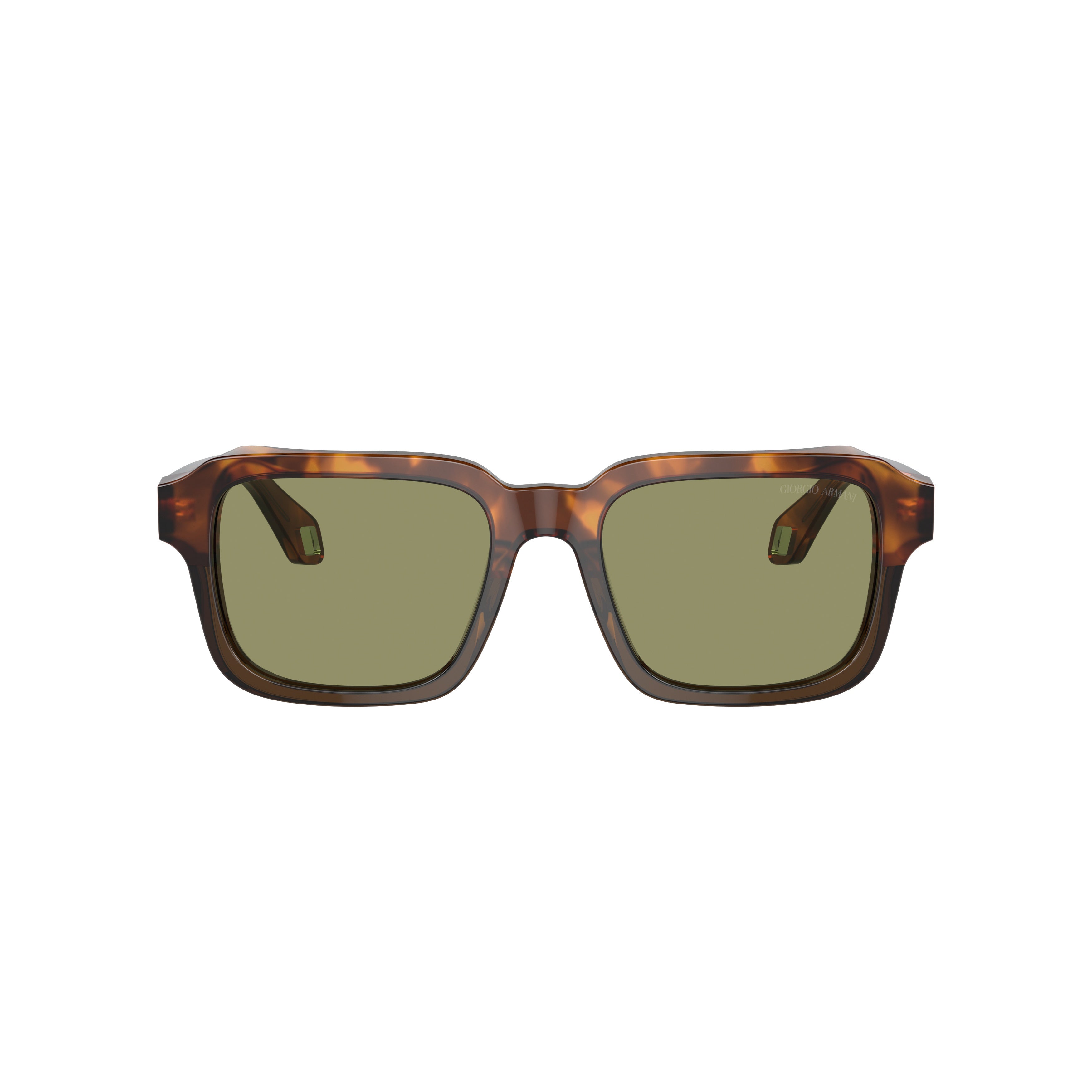 0ar8194u Bold Square Tortoiseshell Sunglasses with Green Lenses