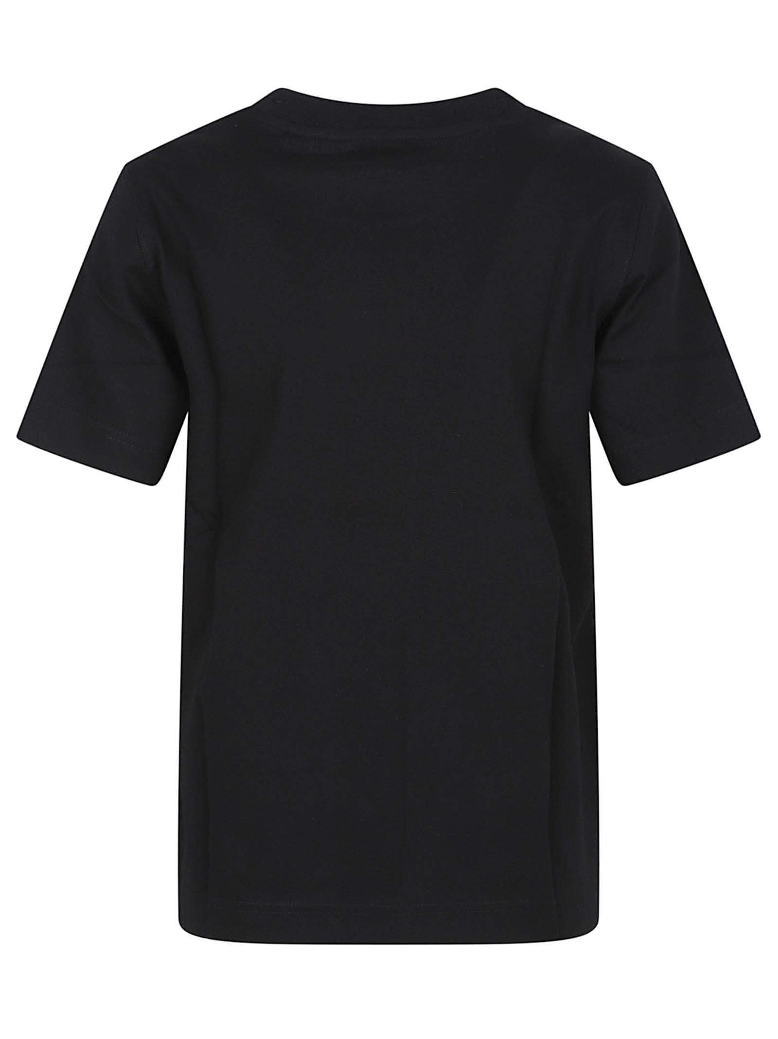 Floral-Graphic Black T-Shirt with Delicate Accents