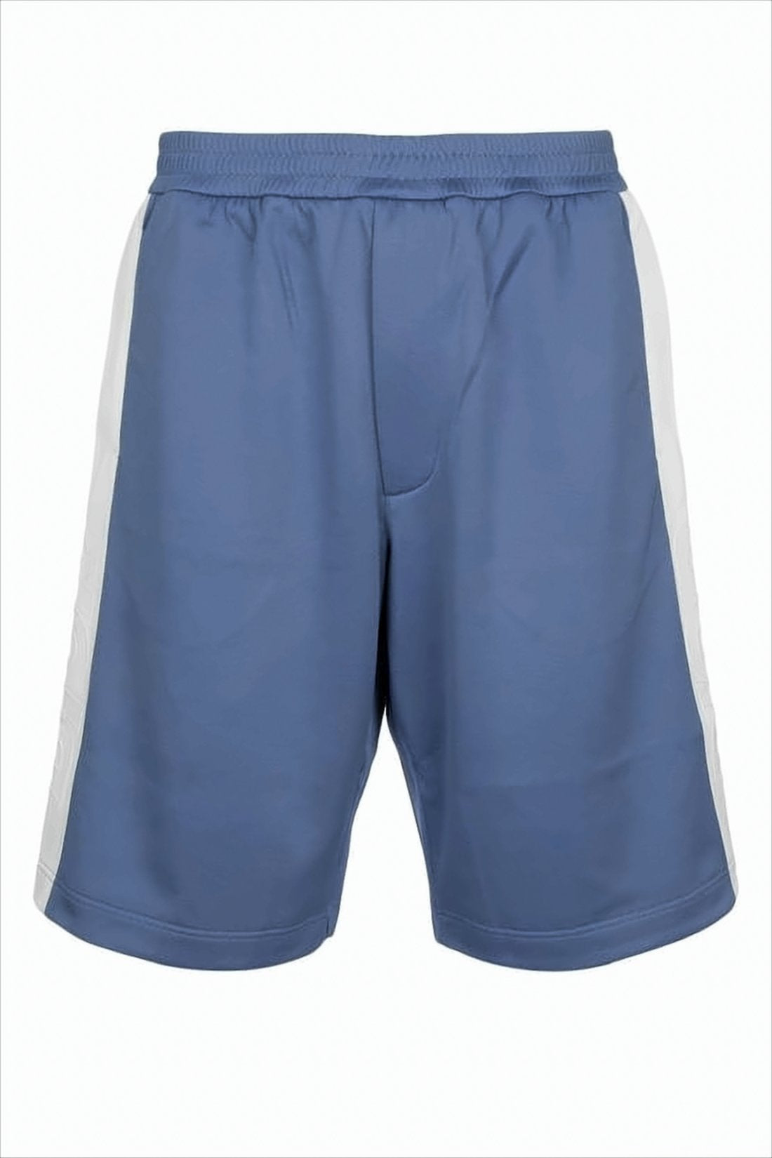 Relaxed Fit Blue Shorts with Contrasting Side Stripes