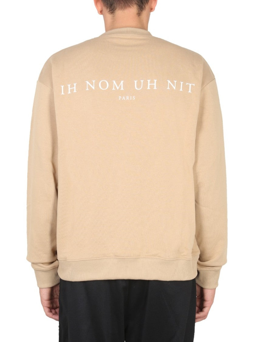 Relaxed Fit Beige Crewneck Sweatshirt