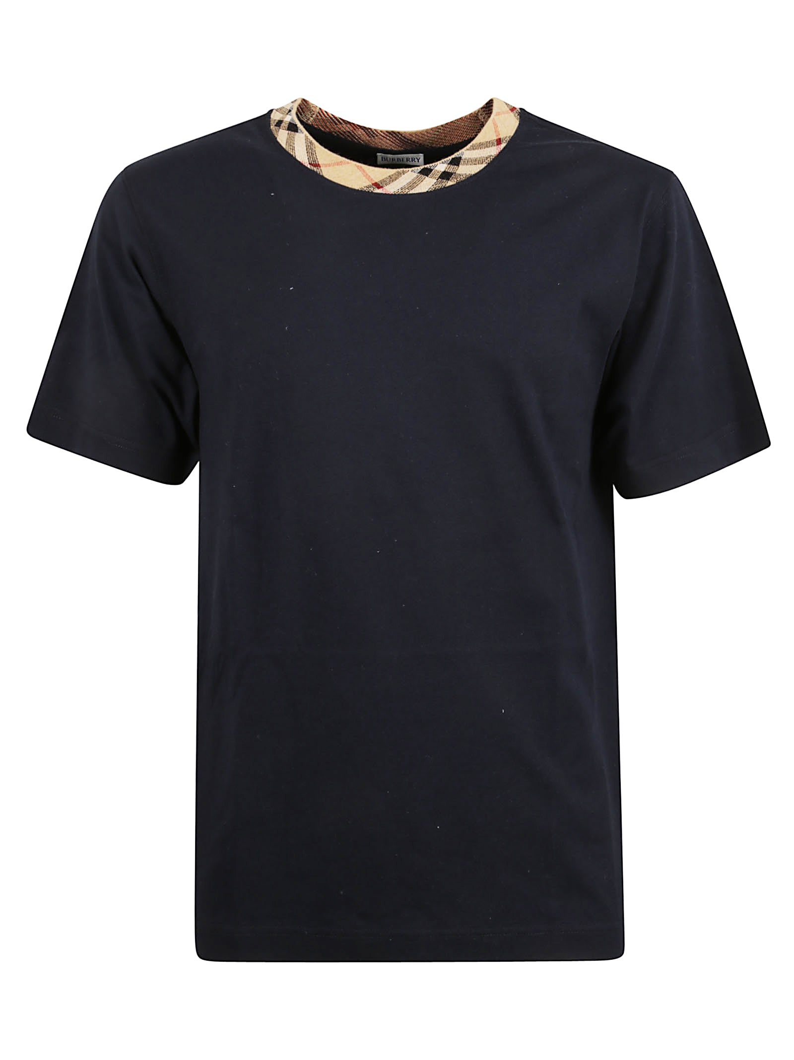 Check Knit Crew Neck T-Shirt
