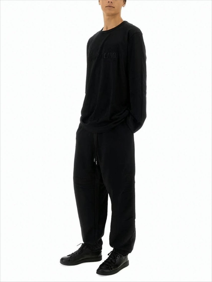 Long-Sleeve Black T-Shirt With Tonal Branding