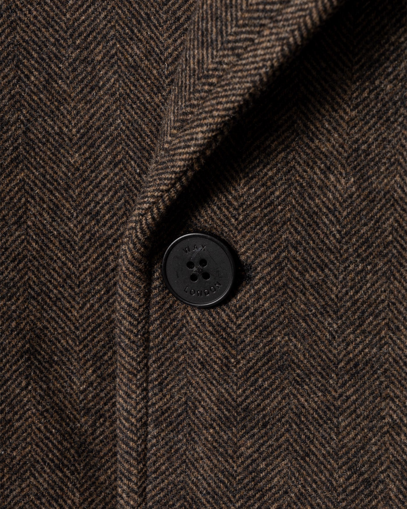 Herringbone Double-Breasted Overcoat with Structured Collar