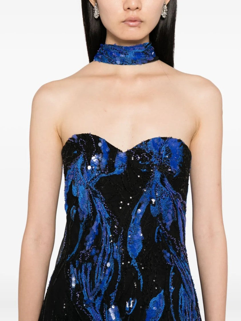 Embroidered Strapless Dress