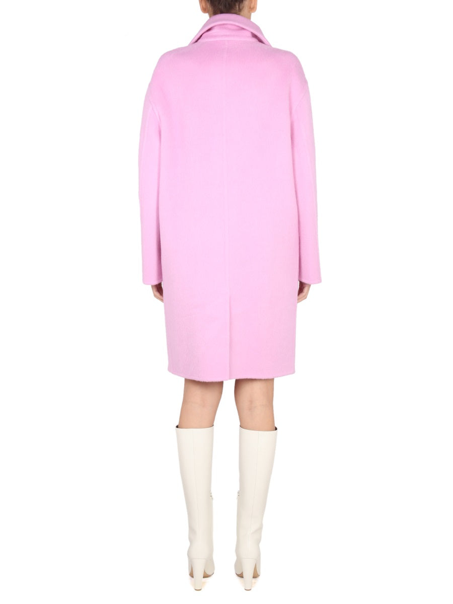 Double-Face Coat with Button Closure and Unlined Design