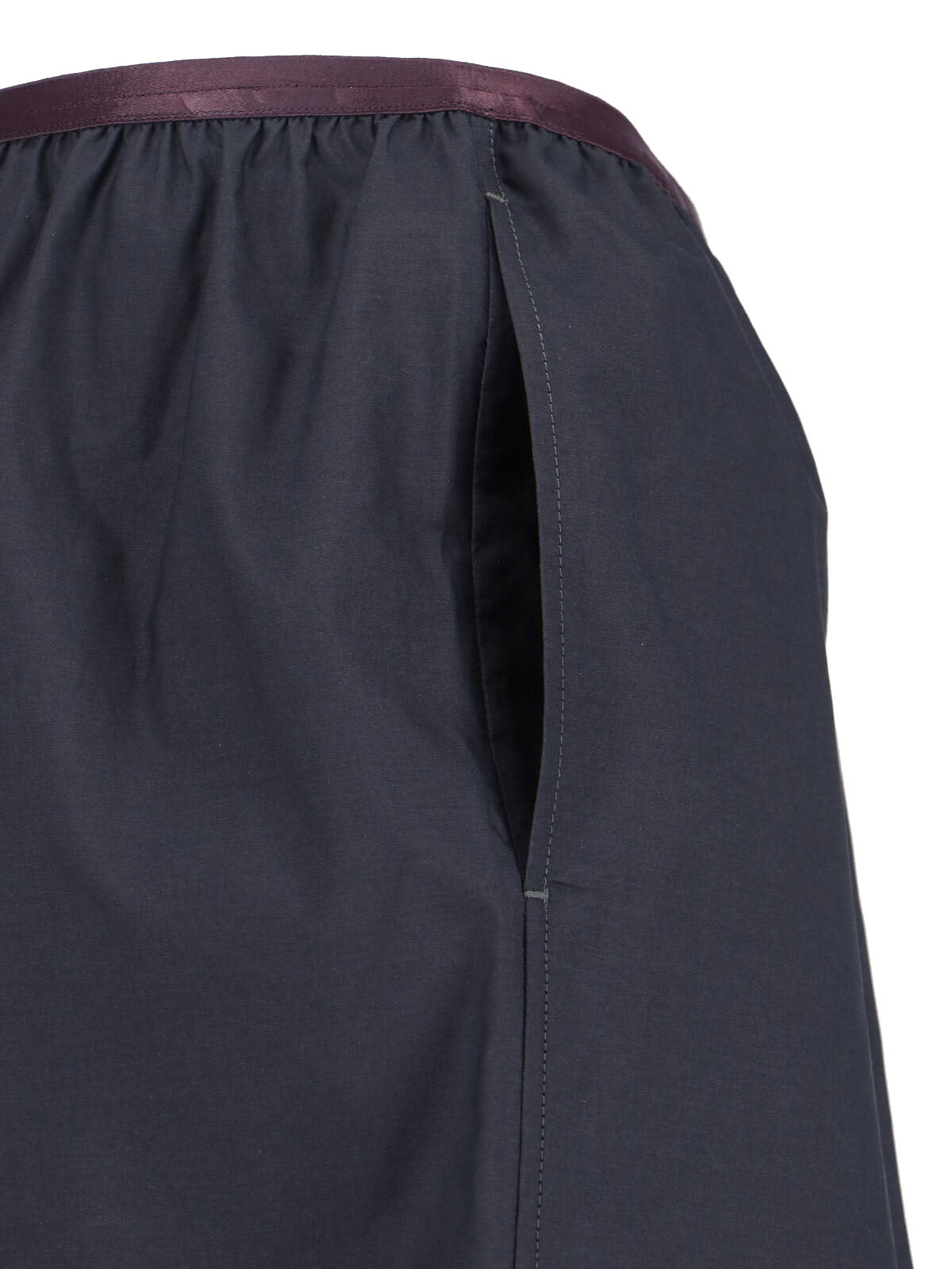 Black Silk Blend Gathered Waist Shorts