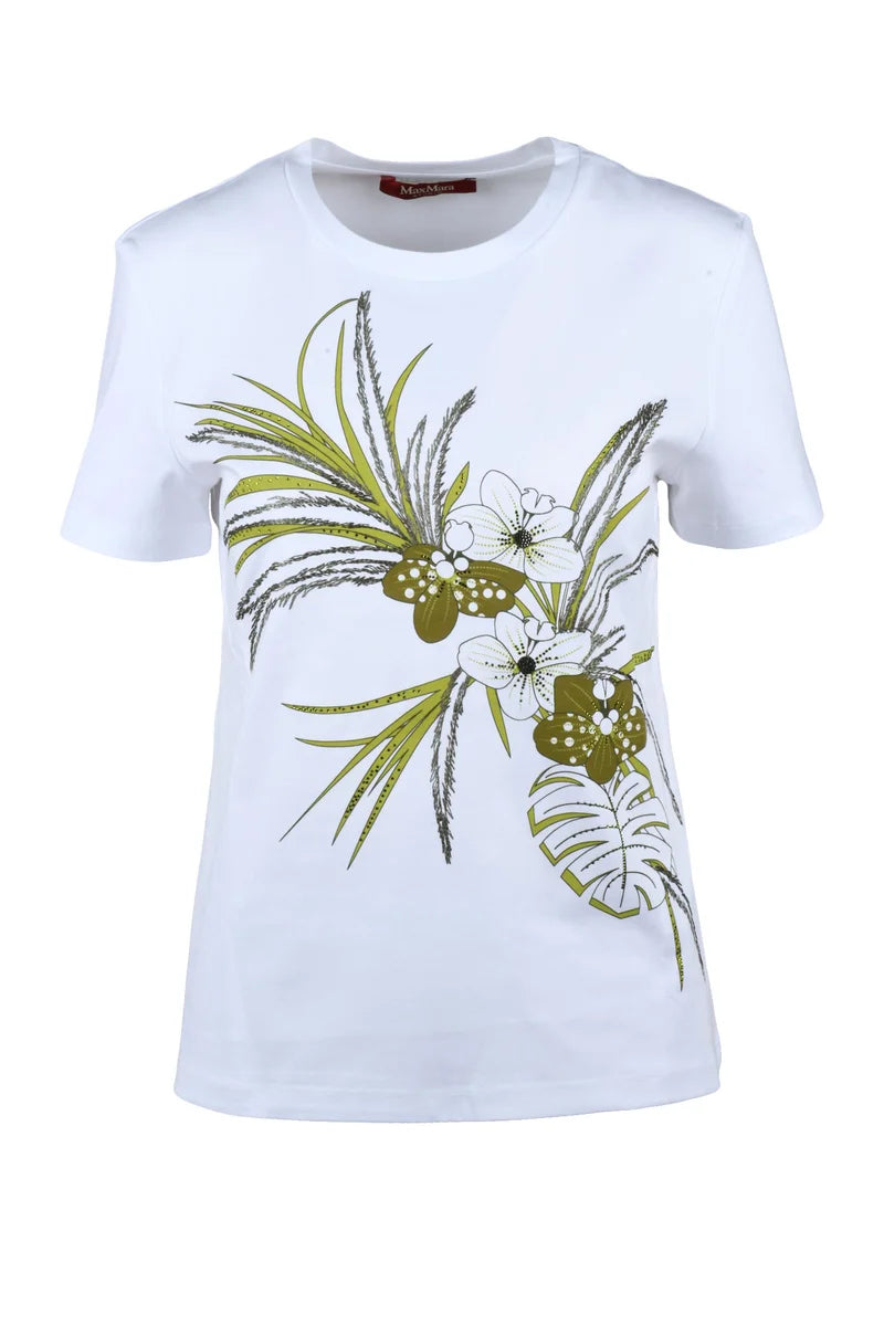 White Green Cotton T-shirt