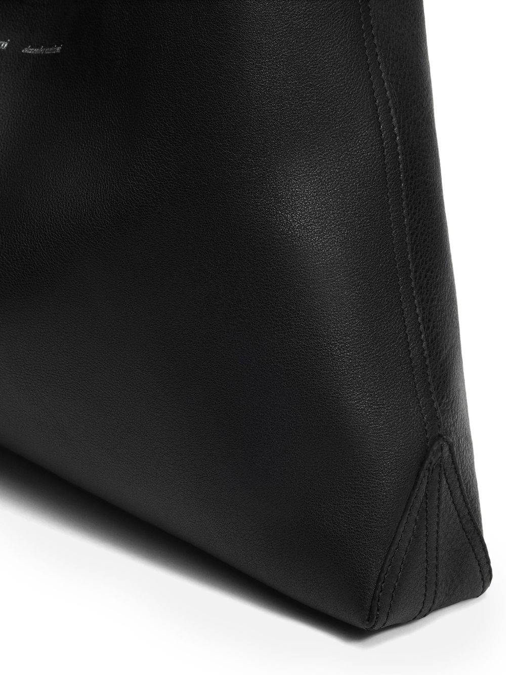 Black Leather Trapezoid Bag