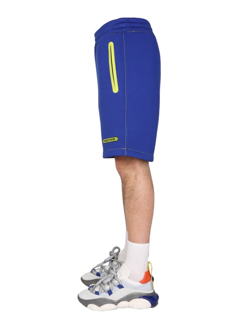 Elastic Waist Shorts With Neon Accents