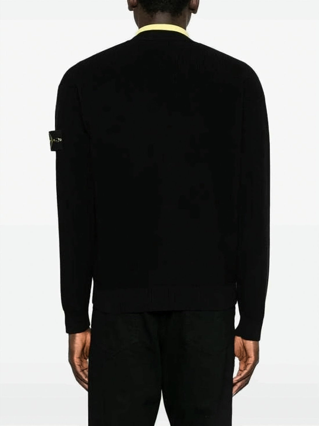V-Neck Cotton Cardigan with Distinctive Logo Patch