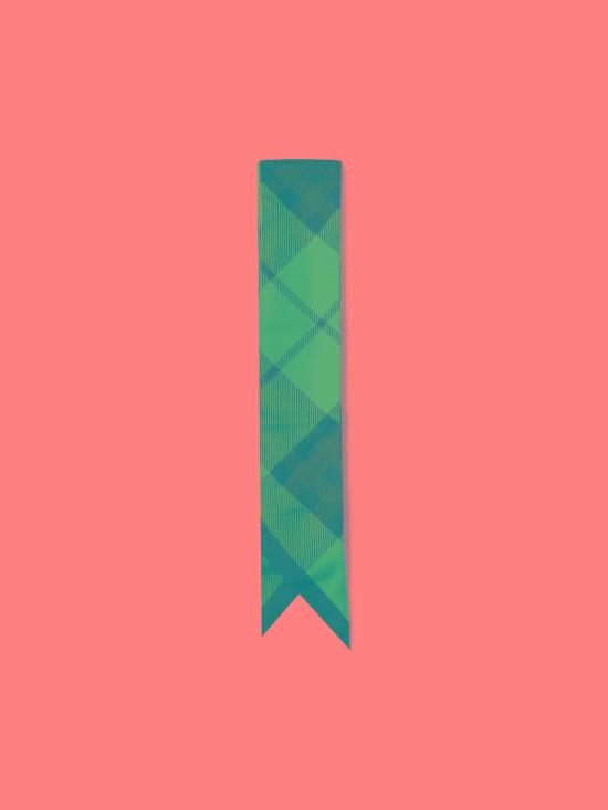 Geometric Silk Scarf with Pointed Ends