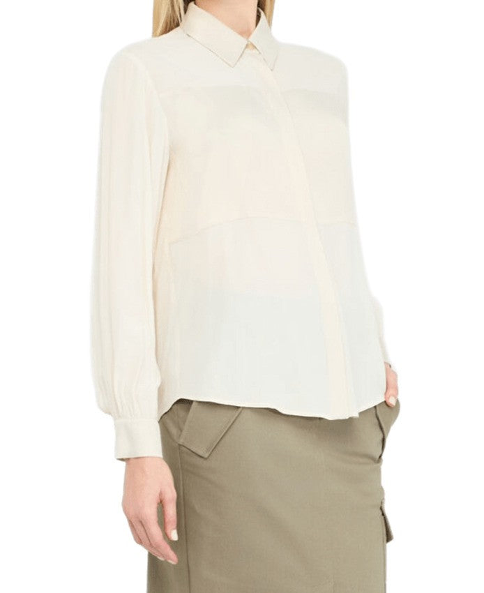 Beige Crêpe de Chine Blouse