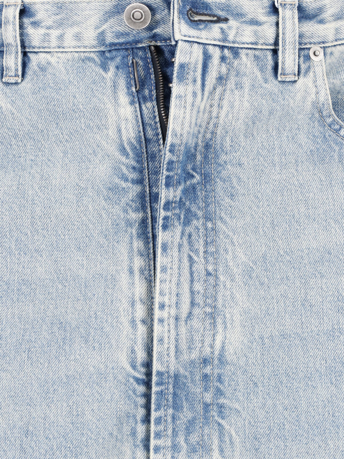 Blue Four Stitches Wide-Leg Denim Jeans