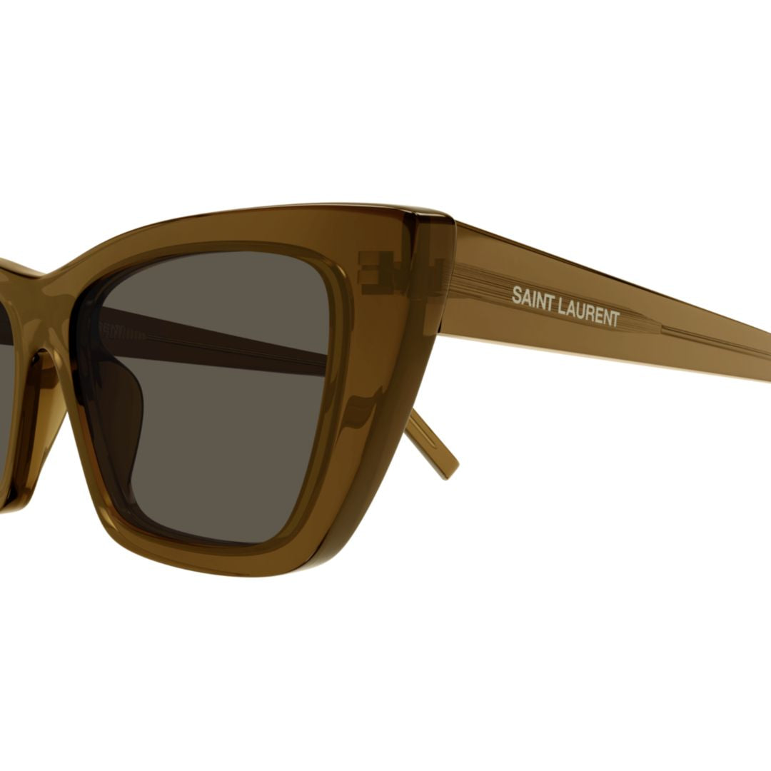 Angular Cat-Eye Sunglasses in Translucent Brown