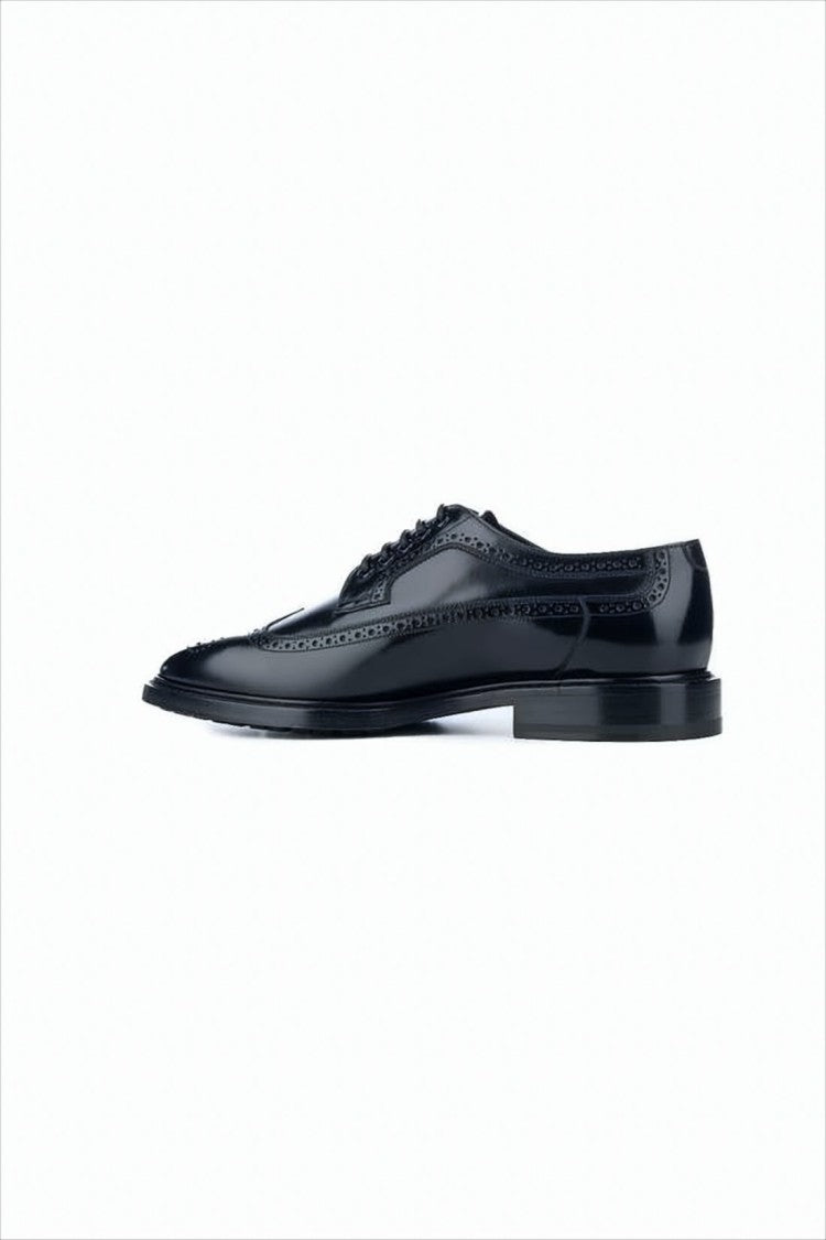 Polished Leather Dress Shoes with Brogue Detailing by Celine