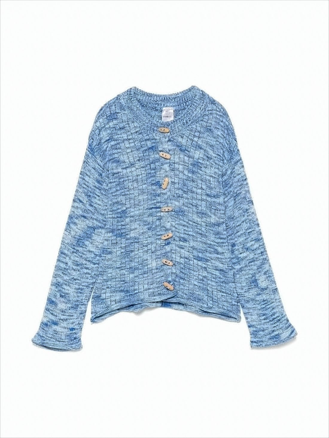 Marled Blue Knitted Cardigan