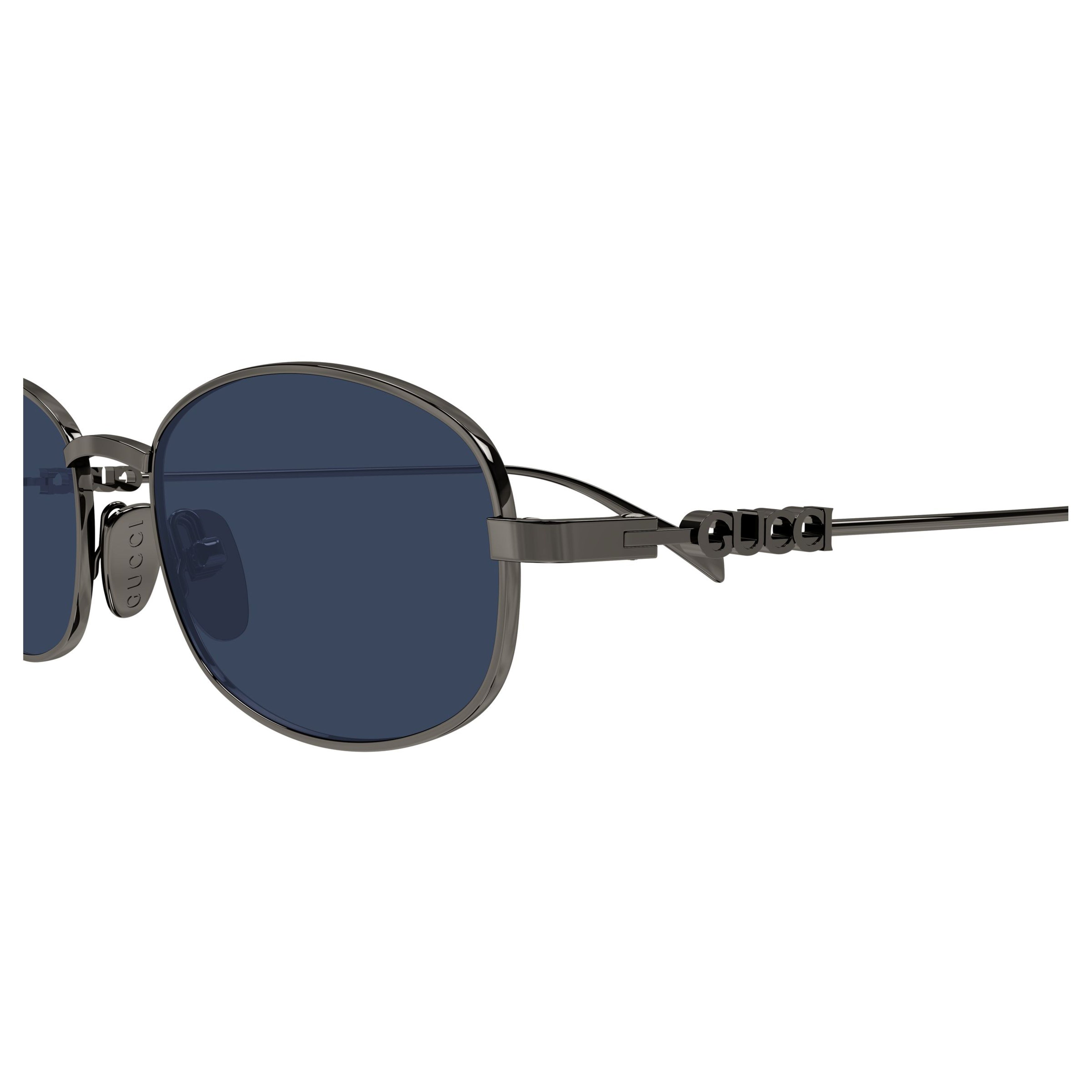 Rectangular Metal Frame Sunglasses with Chain-Link Detail