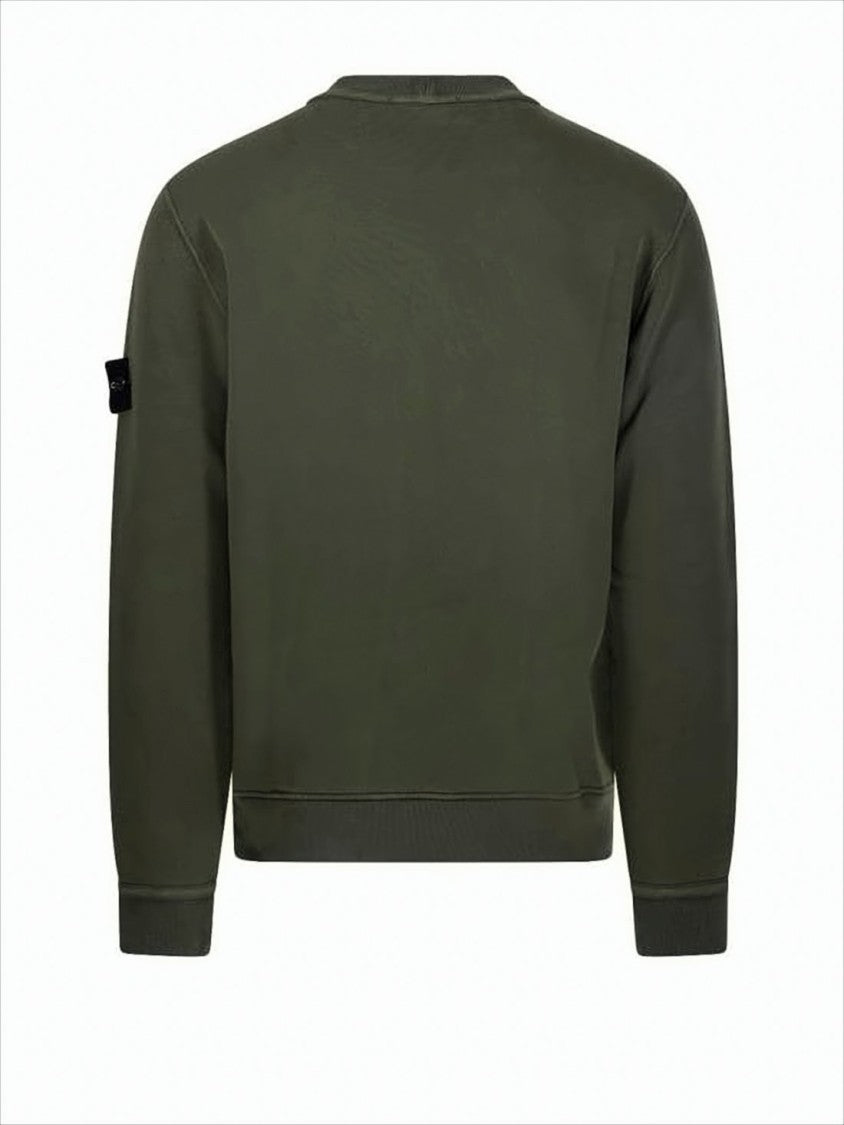 Olive Green Long-Sleeve Crewneck Sweatshirt