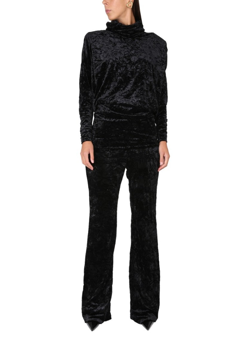Relaxed Wide-Leg Pants With Elastic Waistband