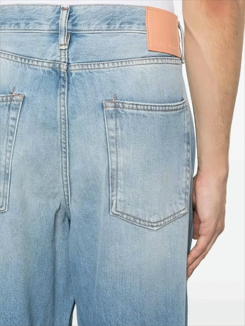 Wide-Leg Denim Pants with Classic Five-Pocket Design