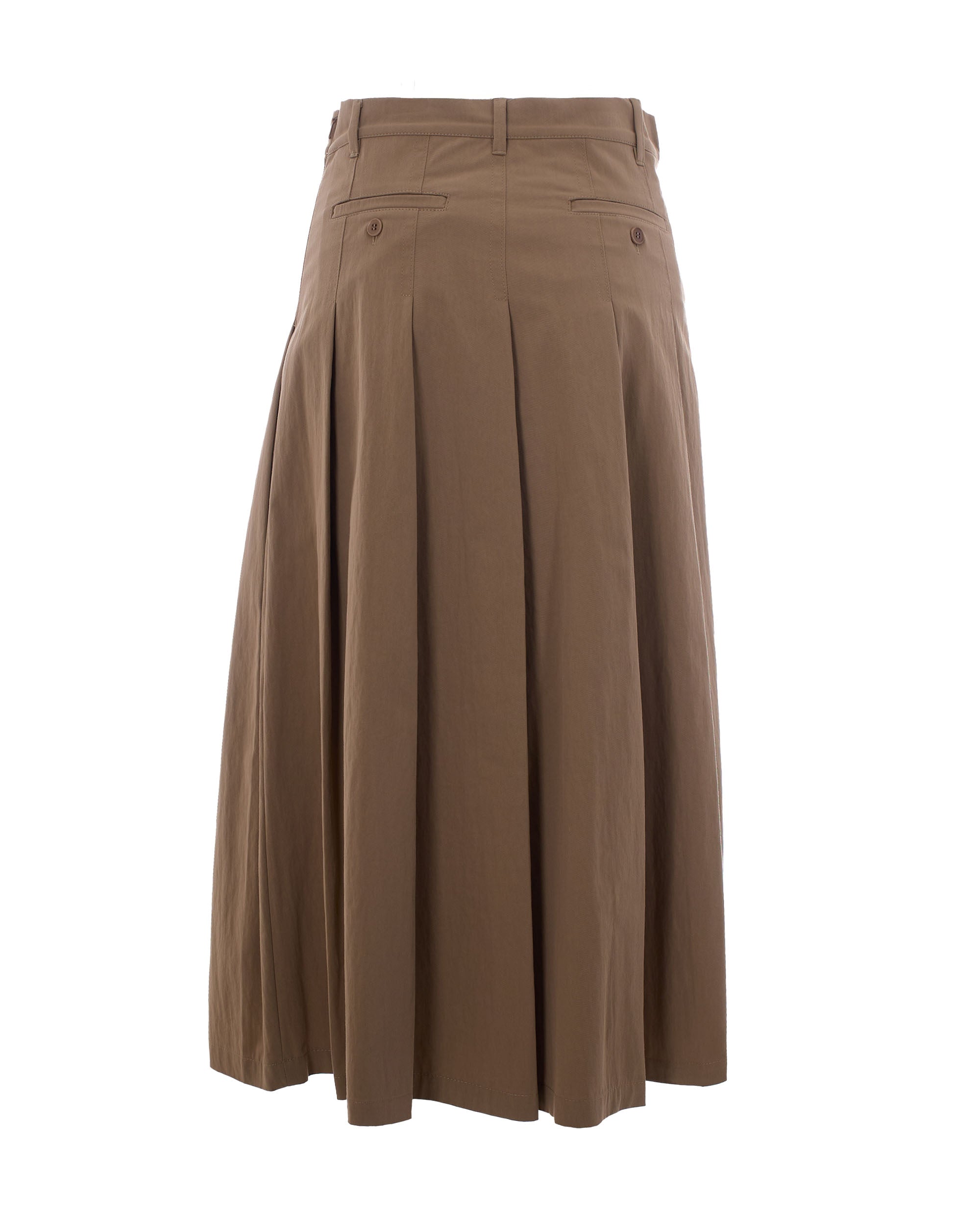 Pleated Gabardine Skirt