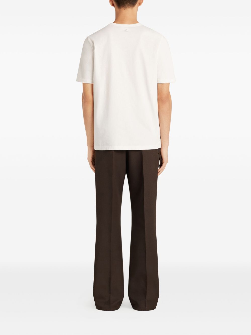 White T-Shirt with Embossed Logo Detail