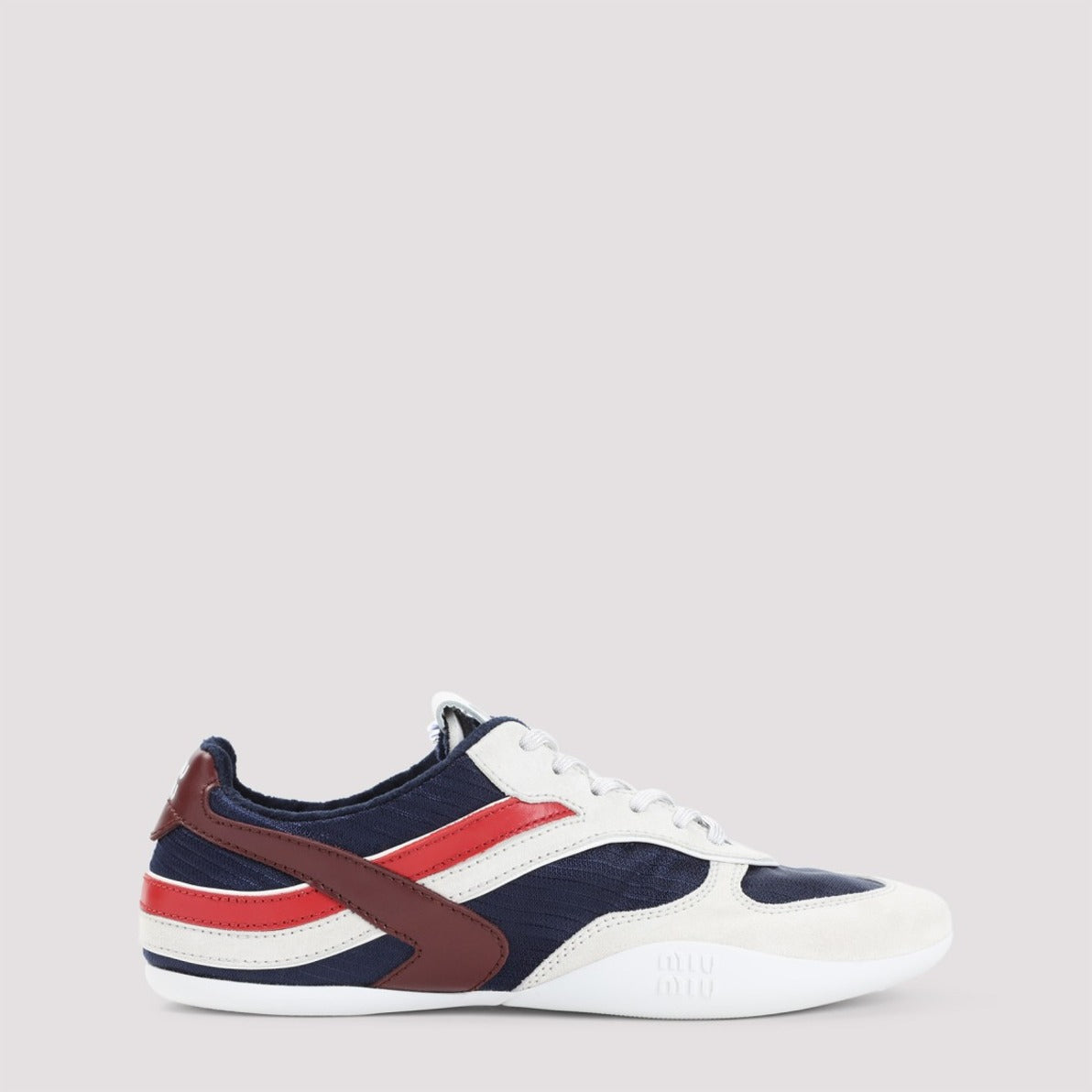 Navy And White Leather Sneakers