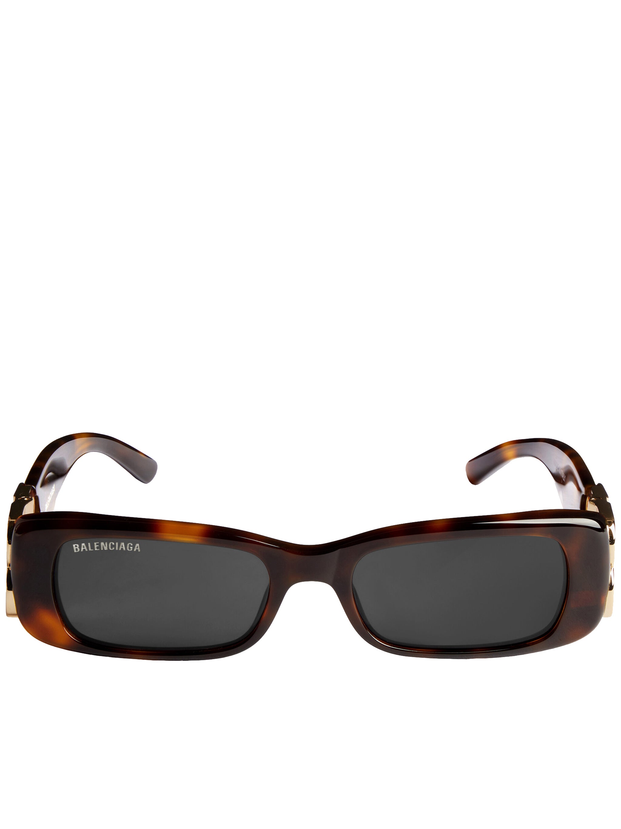 Tortoiseshell Dynasty Rectangle Logo Sunglasses