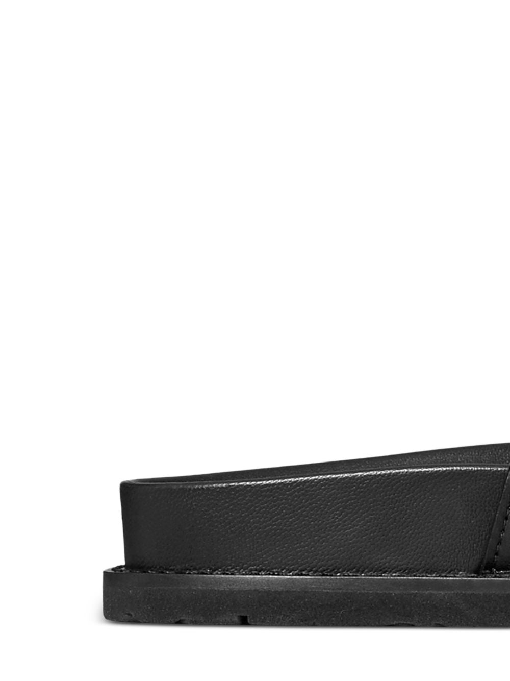 Black Leather Flats