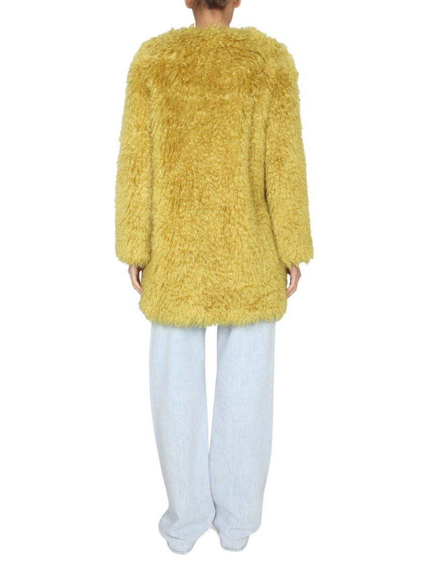 Textured Faux Fur Coat