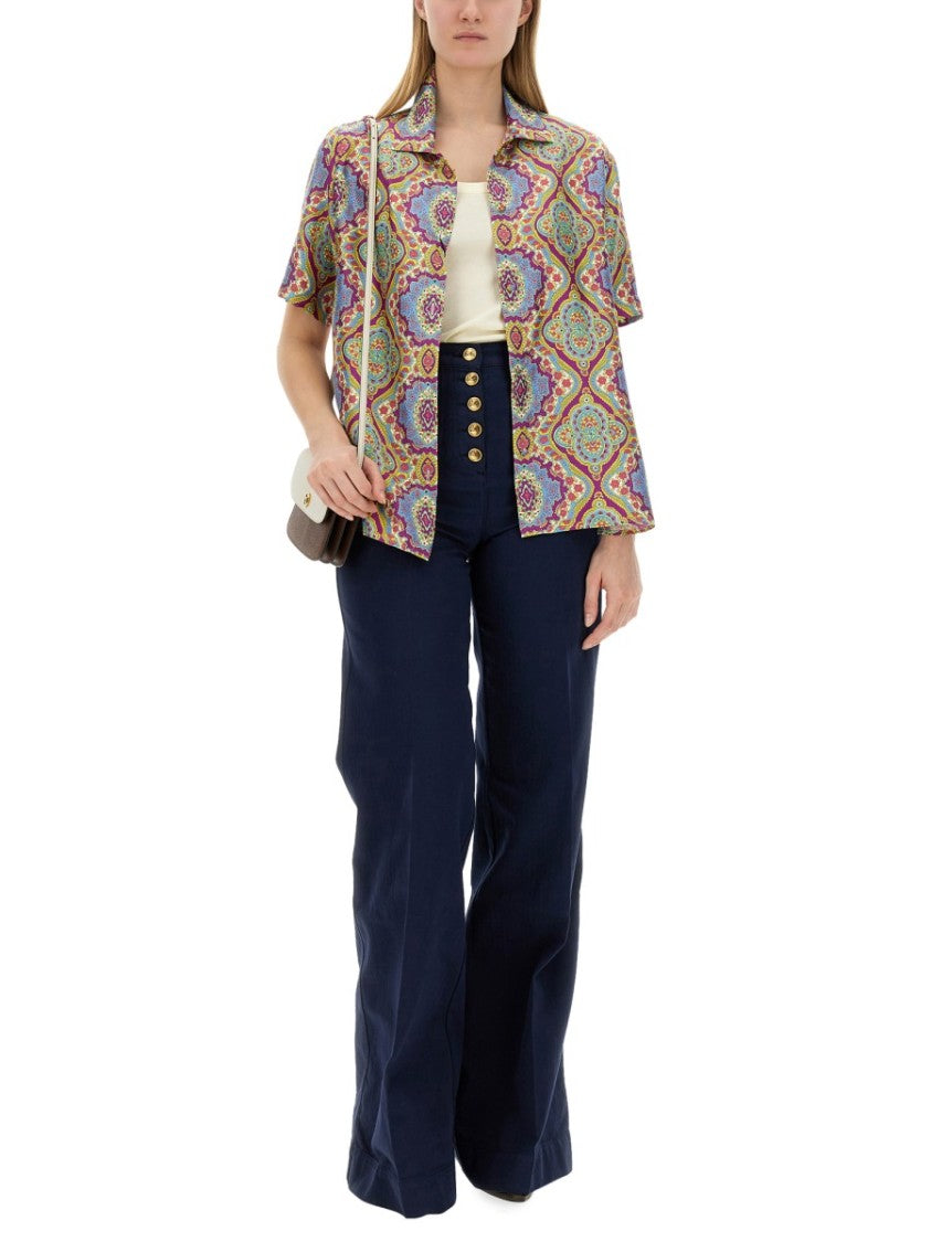 Vibrant Printed Silk Shirt