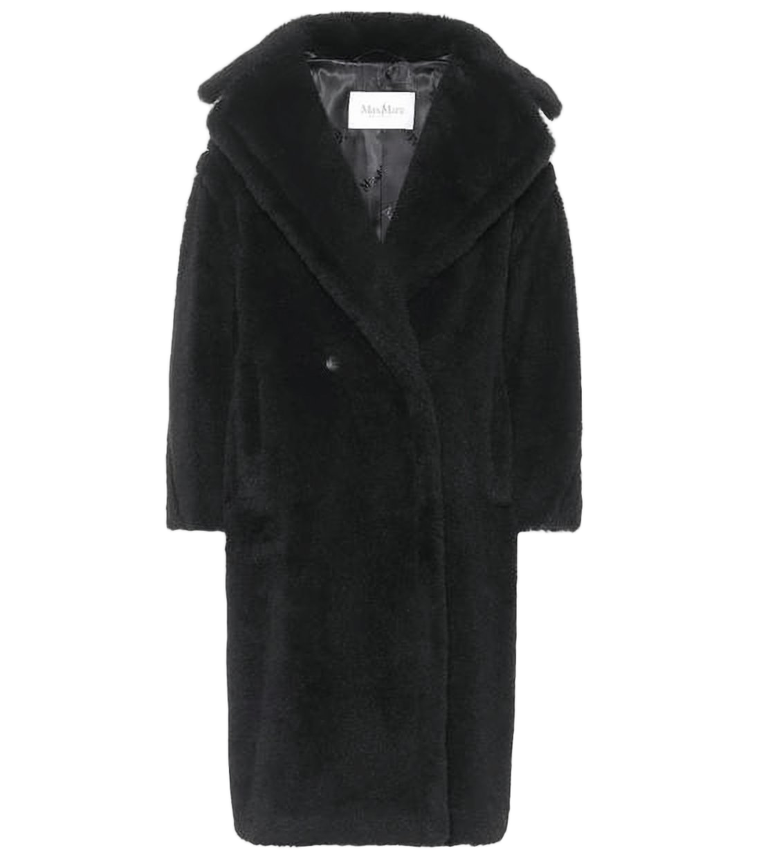 Plush Textured Long Coat with Notched Collar