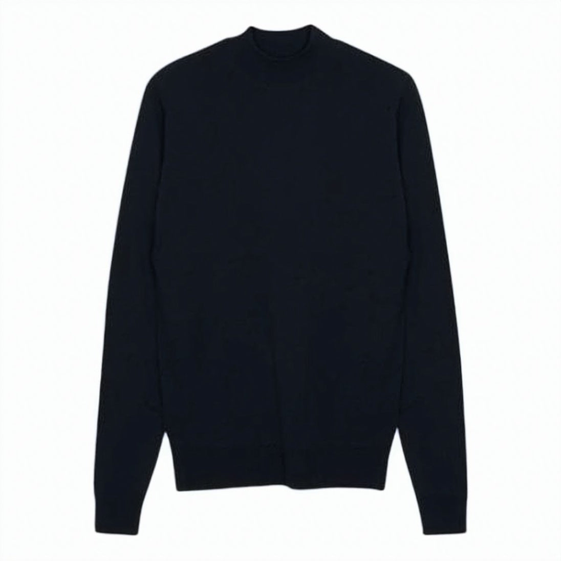 Fitted Black Merino Wool Sweater