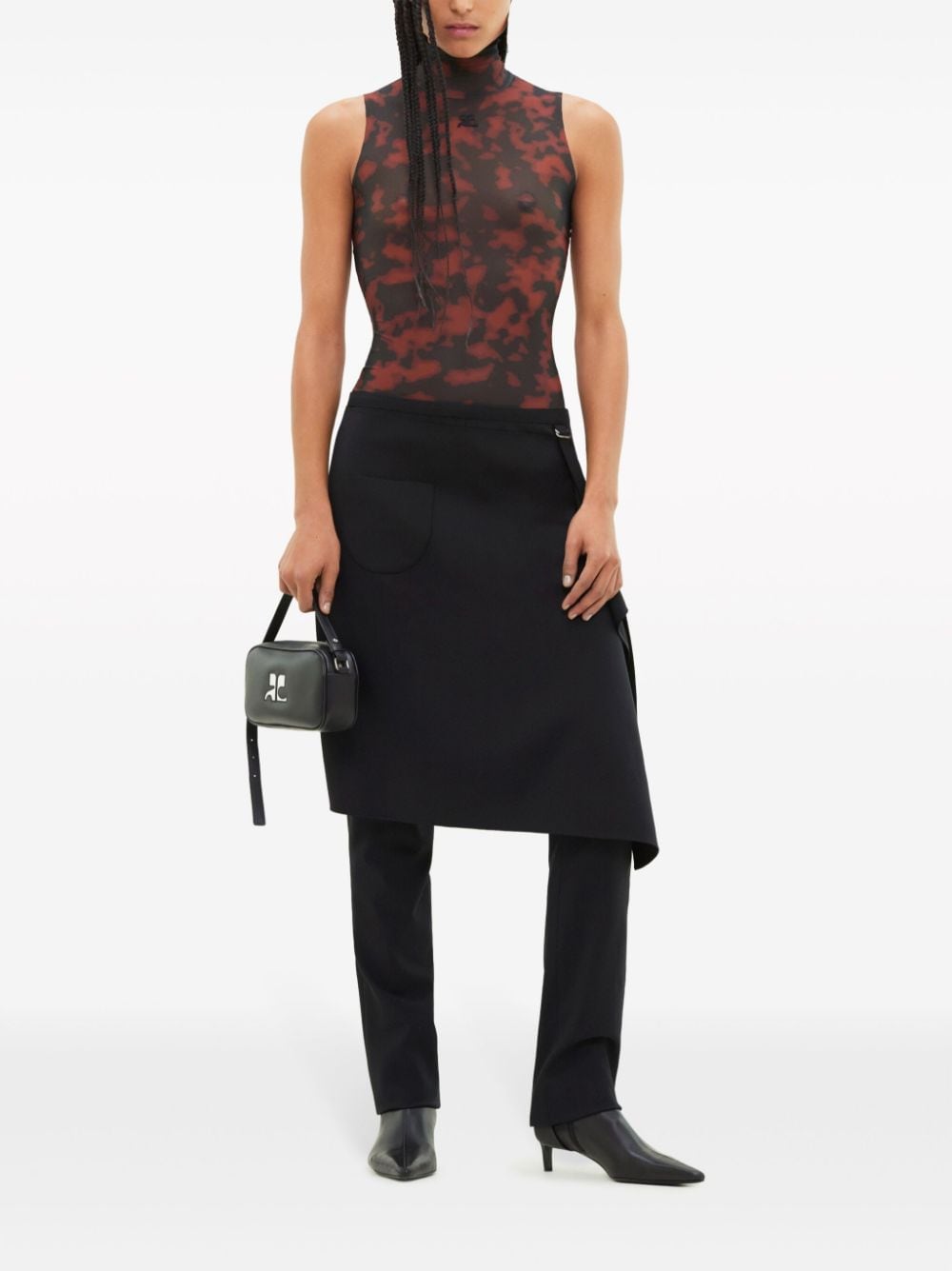 Tortoiseshell High Neck Bodysuit