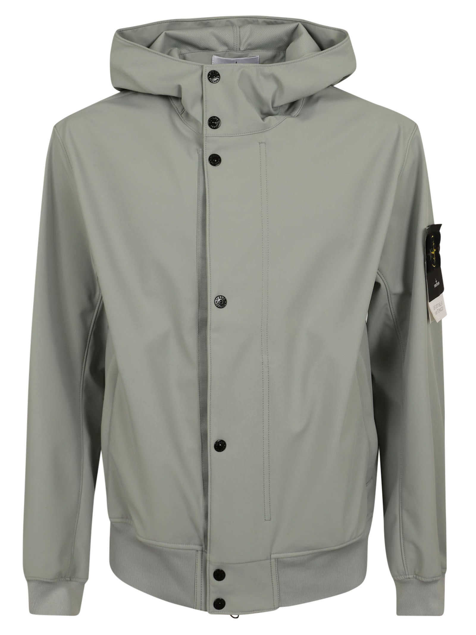 Minimalist Green Jacket With Recycled Polyester Technology