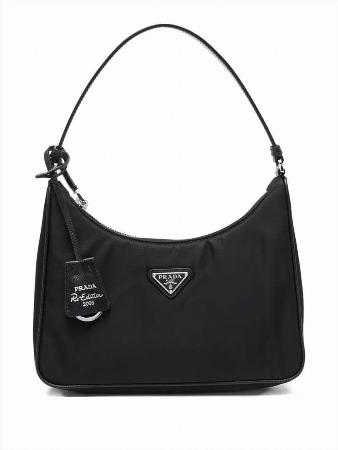 Minimalist Black Shoulder Bag with Leather Accents