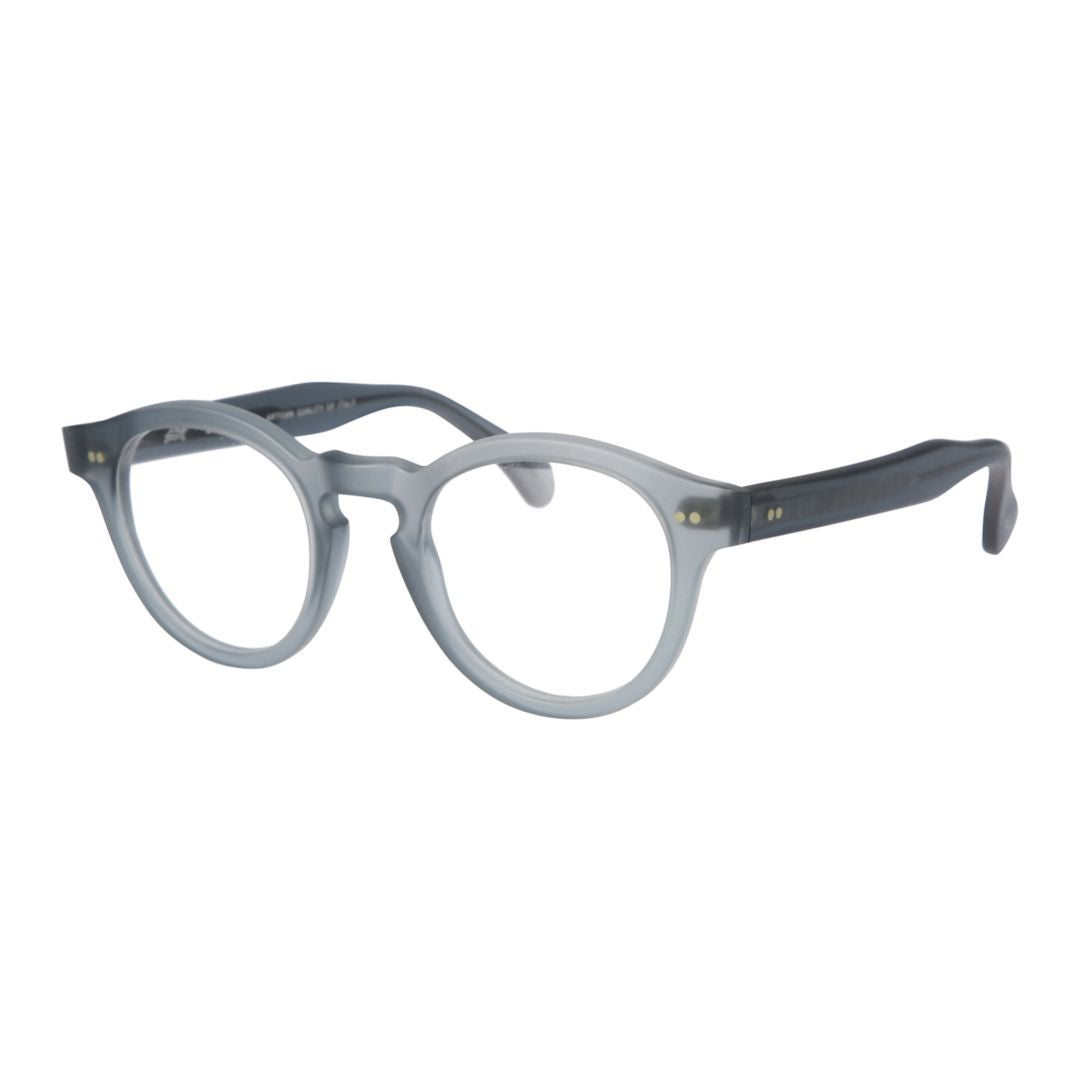 Tony Rounded Translucent Grey Eyeglasses with Keyhole Bridge