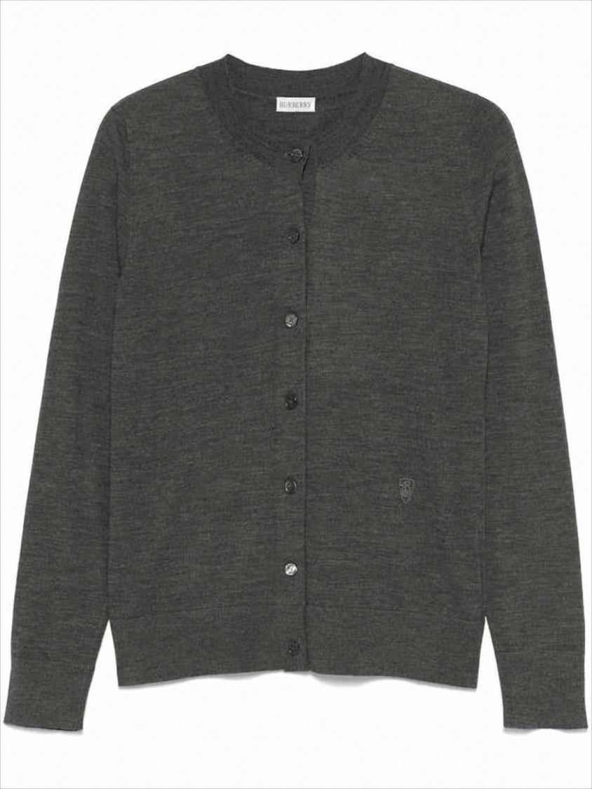 Fine-Knit Gray Cardigan with Button-Down Front