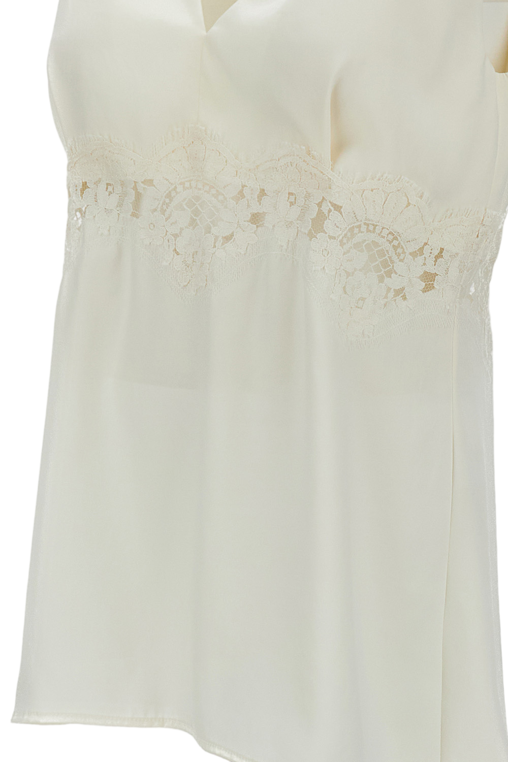 V-Neck Sleeveless Top With Lace Insert