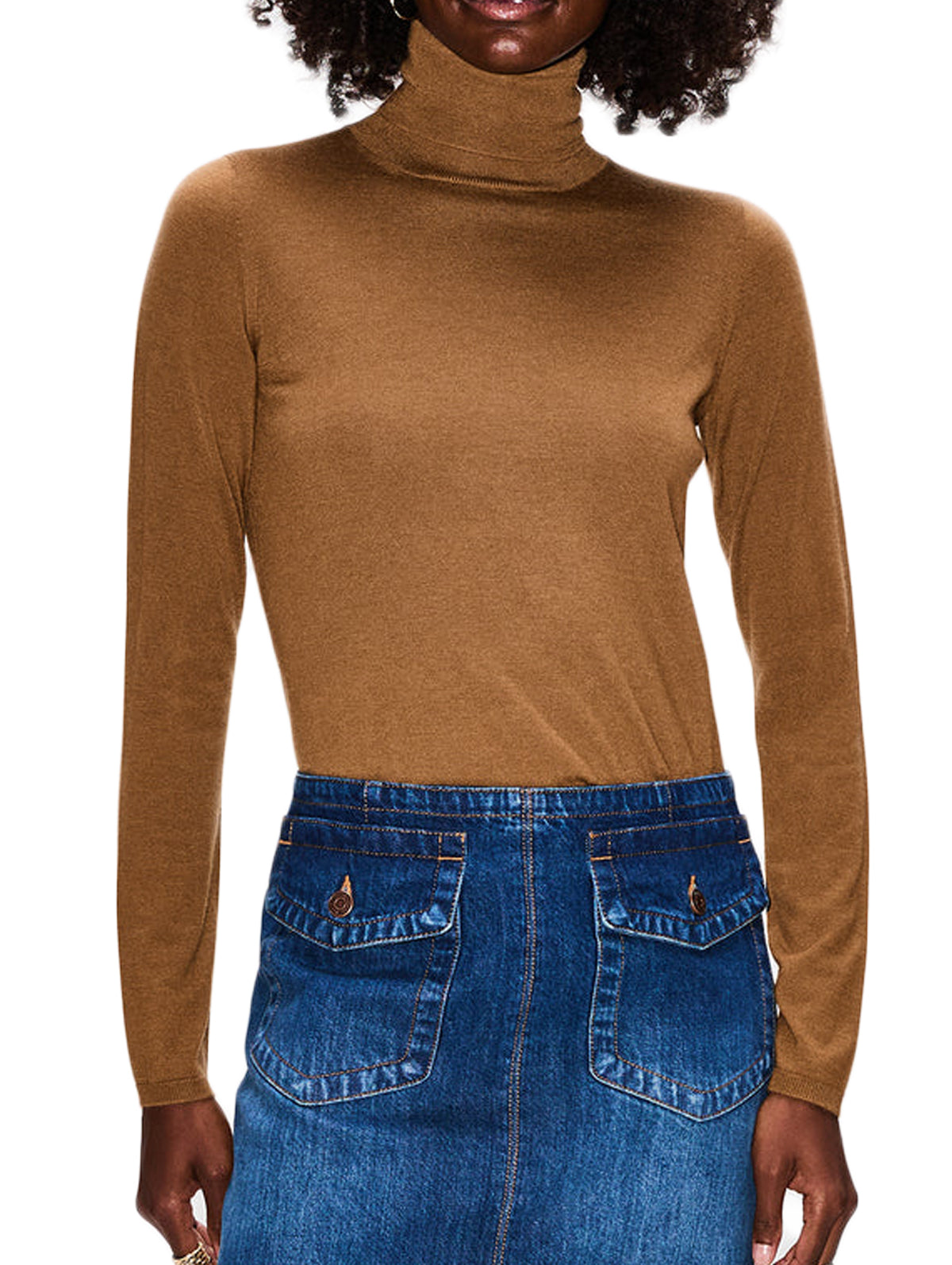 Fitted Turtleneck Sweater With High Neckline