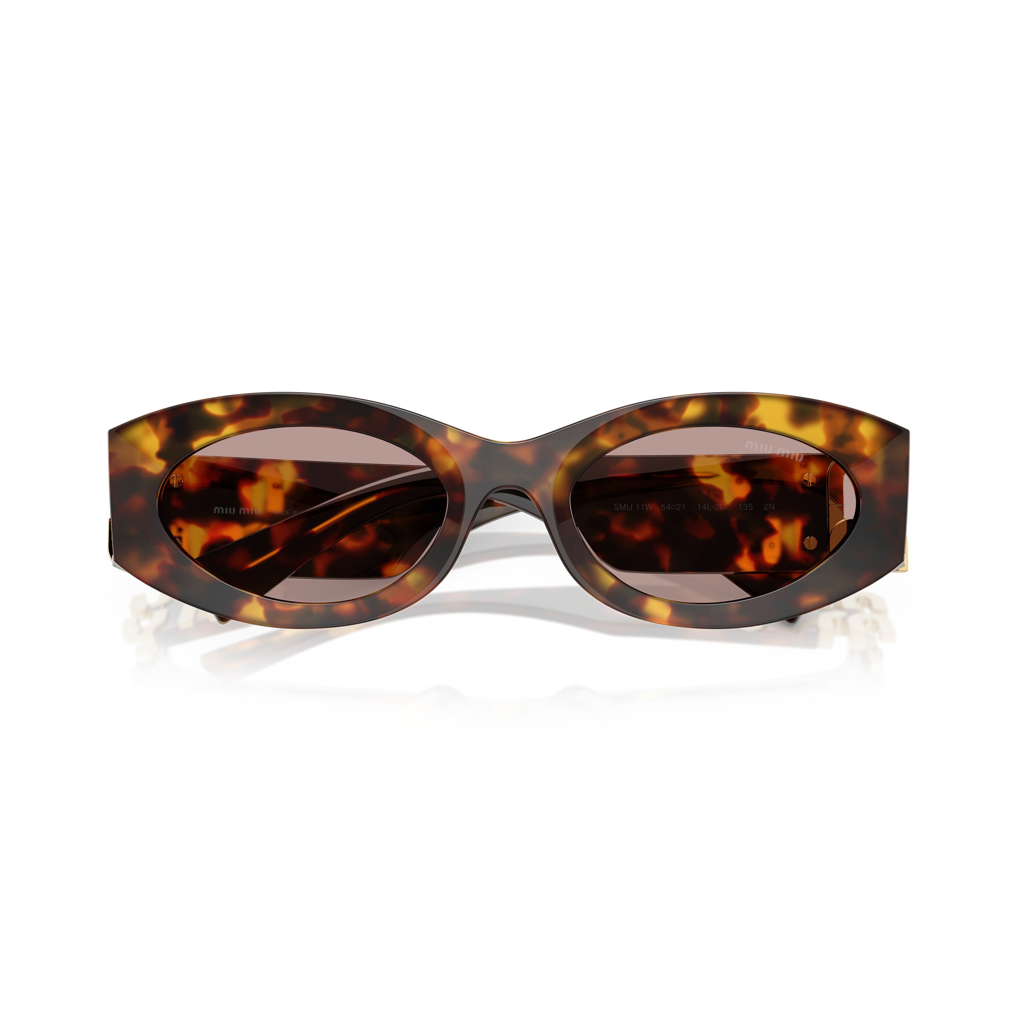 0mu 11ws Tortoiseshell Oval Sunglasses