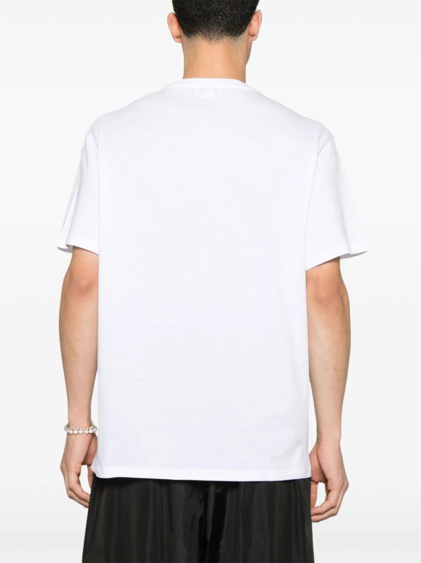 White T-Shirt with Bold Black Lettering
