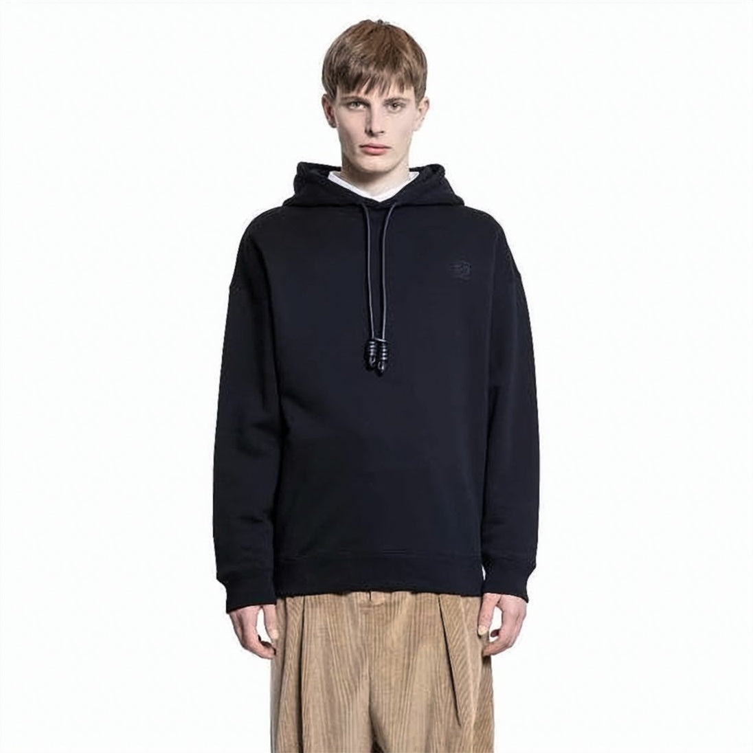 Minimalist Hoodie with Drawstring and Unique Cord Ends